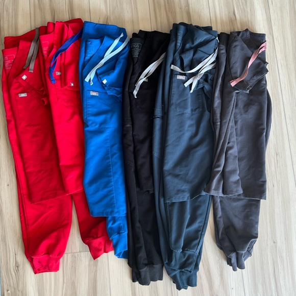Figs Pants & Jumpsuits Figs Scrubs Pop Red Winning Red Royal Blue